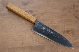 黒崎 優 閃光 R2/SG2 鎚目 小三徳包丁 和包丁 150mm 樫漆塗り柄 - 清助刃物