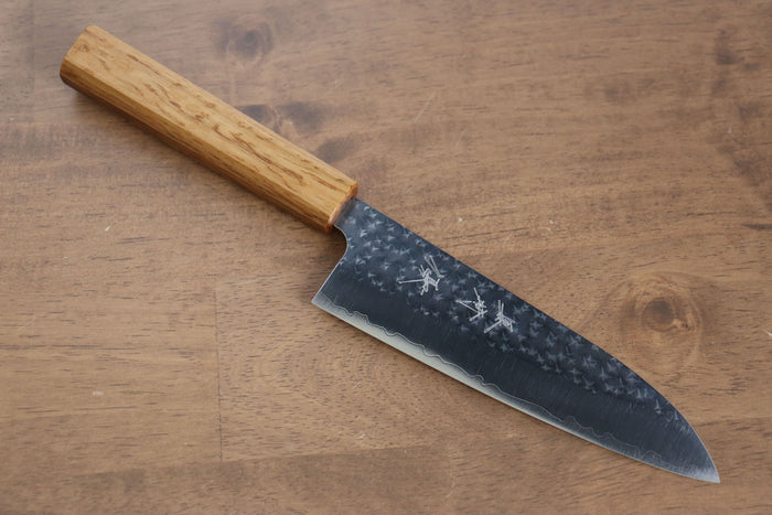 黒崎 優 閃光 R2/SG2 鎚目 小三徳包丁 和包丁 150mm 樫漆塗り柄