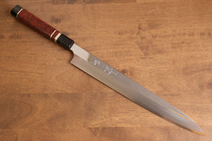 黒崎 優 青ニ鋼 鏡面仕上げ 柳刃包丁  300mm 花梨(両側水牛リング付き）柄 鞘付き - 清助刃物
