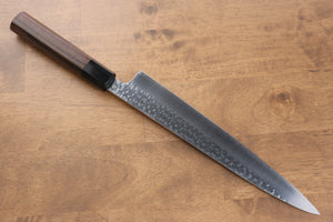 黒崎 優 閃光 R2/SG2 鎚目 筋引包丁 和包丁 240mm 紫檀 (口輪：黒合板)柄 - 清助刃物
