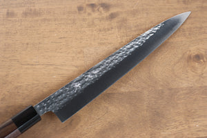 黒崎 優 閃光 R2/SG2 鎚目 筋引包丁 和包丁 240mm 紫檀 (口輪：黒合板)柄 - 清助刃物