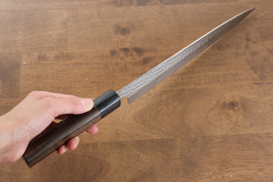 黒崎 優 閃光 R2/SG2 鎚目 筋引包丁 和包丁 240mm 紫檀 (口輪：黒合板)柄 - 清助刃物