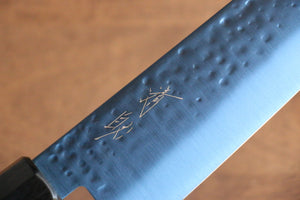 清助 SK-85鋼 イオンプレーティング 鎚目 三徳包丁 和包丁 180mm グレー合板柄 - 清助刃物