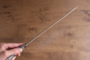 黒崎 優 閃光 鋭 R2/SG2 鎚目 牛刀包丁  240mm グレーアクリル柄 - 清助刃物