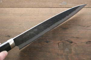 佐治 武士 青スーパー鋼 黒打 牛刀包丁  180mm 黒マイカルタ柄 - 清助刃物
