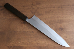 加藤 義実 青スーパー鋼 梨地 牛刀包丁 和包丁 210mm エンジュ漆塗り(黒）柄 - 清助刃物