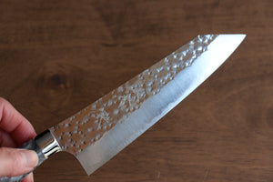 黒崎 優 閃光 鋭 R2/SG2 鎚目 小三徳包丁 和包丁 150mm グレーアクリル柄 - 清助刃物