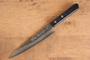 山本 直 銀三鋼 鎚目 ペティーナイフ  160mm 黒合板柄 - 清助刃物