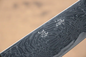 清助 波 AUS10 鏡面仕上げ ダマスカス 牛刀包丁 和包丁 210mm 樫柄 - 清助刃物