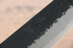 清助 黒白 青スーパー鋼 鎚目 黒打 牛刀包丁  210mm モラド柄 - 清助刃物