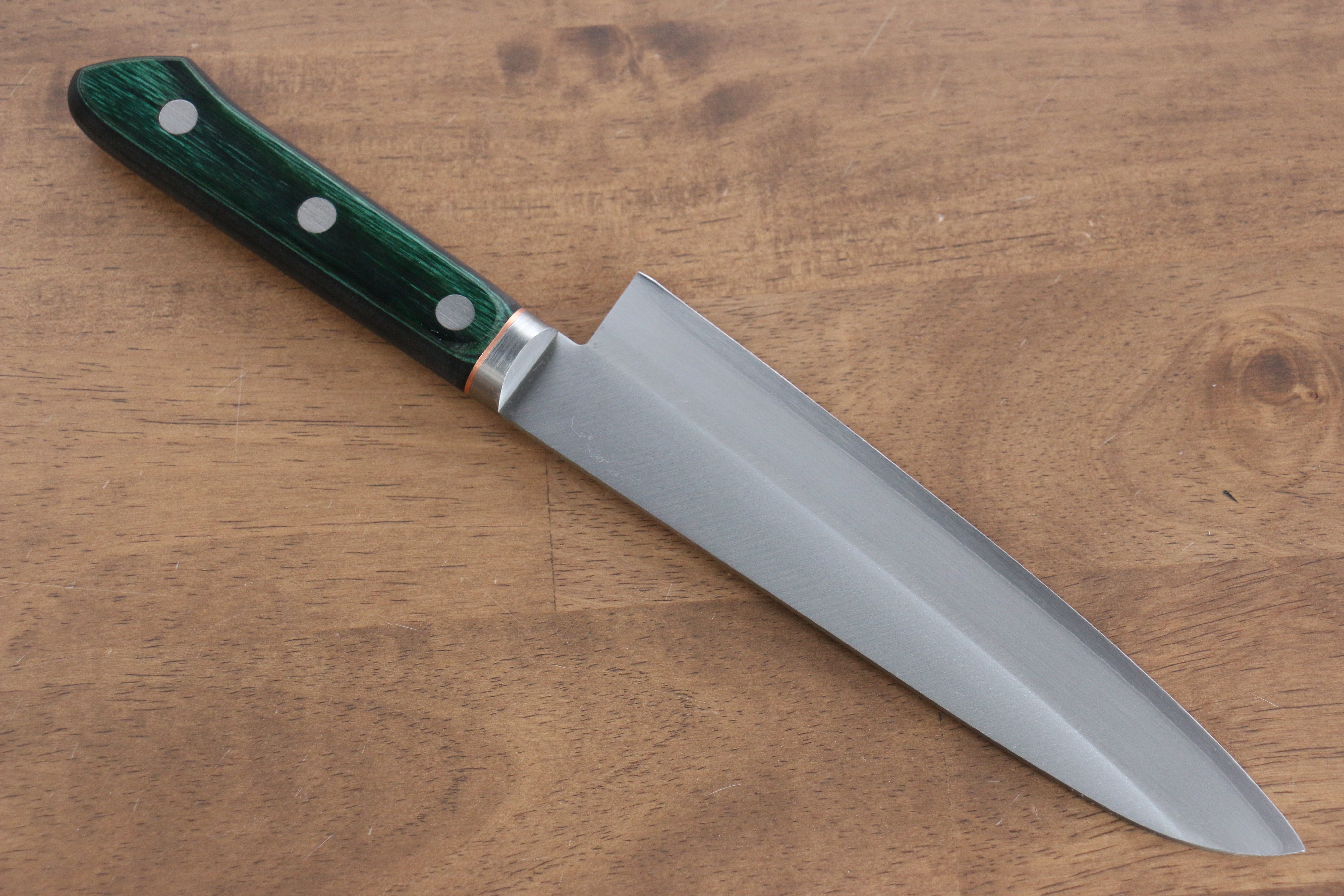 堺 菊守 青一鋼 牛刀包丁 和包丁 175mm 緑合板柄 – 清助刃物
