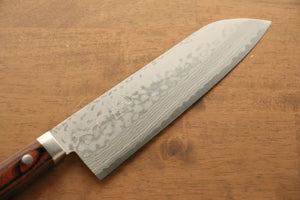 訓平 彩流（さいりゅう） V金10号 ダマスカス 三徳包丁 和包丁 170mm マホガニー柄 - 清助刃物