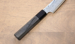 寛丈 V金10号 ダマスカス ペティーナイフ  150mm グレー合板柄 - 清助刃物