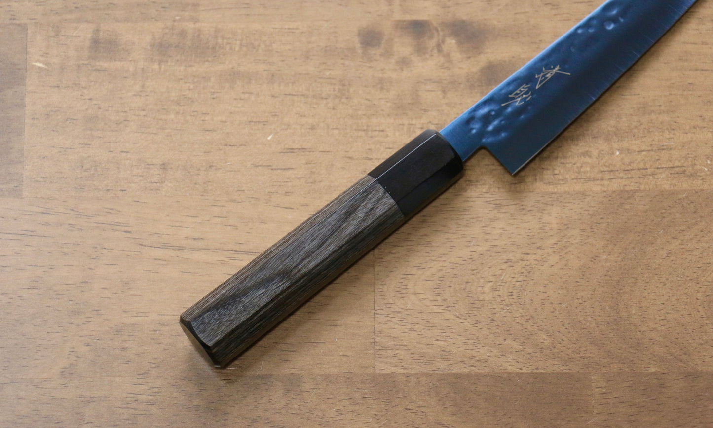 清助 SK-85鋼 イオンプレーティング 鎚目 ペティーナイフ  150mm グレー合板柄 - 清助刃物