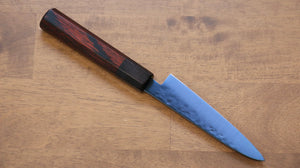 清助 SK-85鋼 イオンプレーティング 鎚目 ペティーナイフ 和包丁 120mm 赤合板柄 - 清助刃物