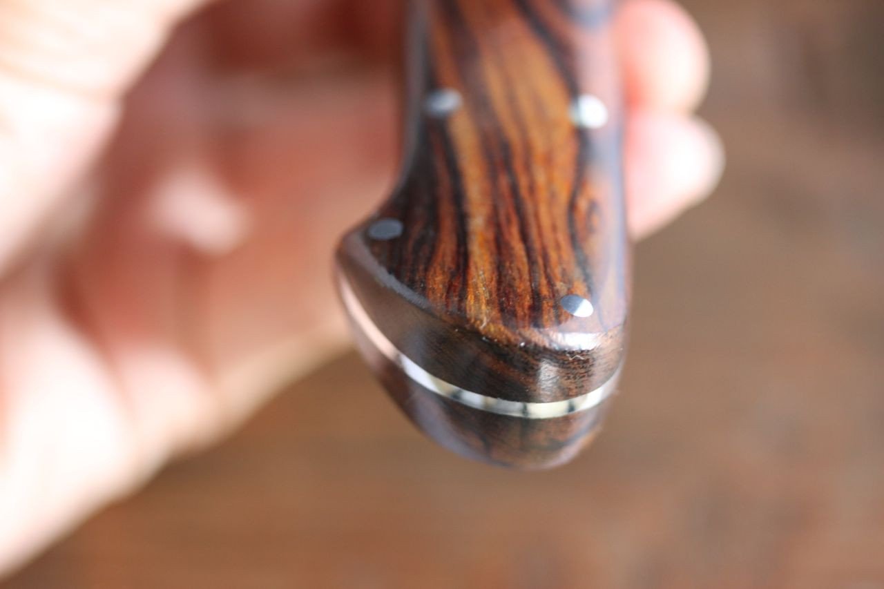 堺 孝行 V金10号 17層ダマスカス 三徳包丁  180mm デザートアイアンウッド（杉原モデル）柄 - 清助刃物